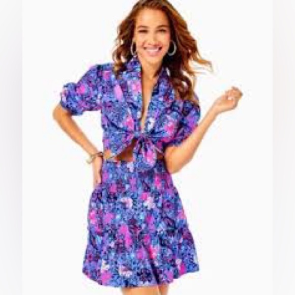 Lilly Pulitzer Dresses & Skirts - Lilly Pulitzer Livvie Smocked top & skirt Set sz medium